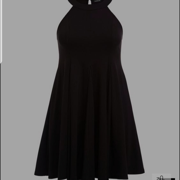 Black Torrid Mini Studio Luxe Ponte High Neck Skater Dress Size 4 - Picture 5 of 10